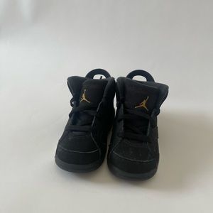 Air Jordan Retro 6 Kids DMP (TD) Black and Gold
